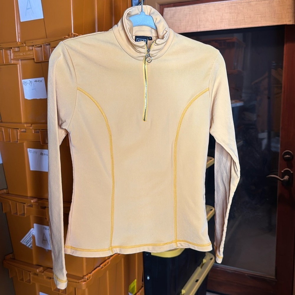 Vintage NILS W's Robin 1/2 Zip Top Yellow Size Medium Pull
